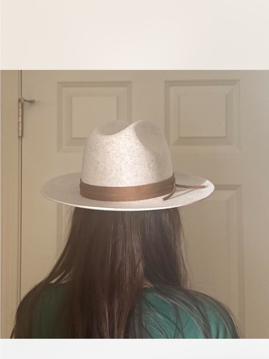 Aritzia Cream Wool Wide-Brim Fedora with Brown Band main image 4